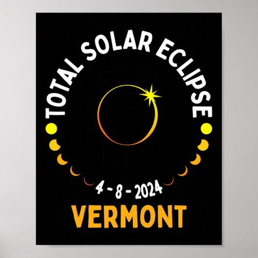 総和04 08 24 太陽の Eclipse 2024 Vermont ポスター (正面)