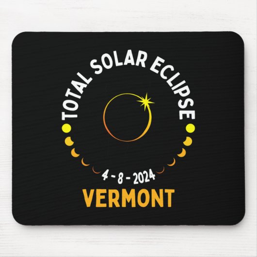 総和04 08 24 太陽の Eclipse 2024 Vermont マウスパッド (正面)