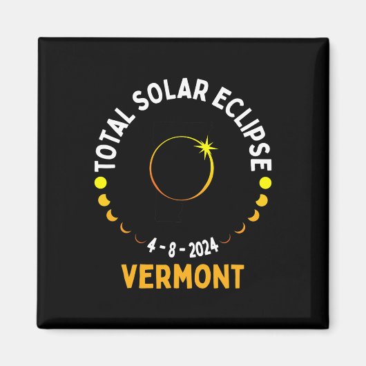 総和04 08 24 太陽の Eclipse 2024 Vermont マグネット (正面)