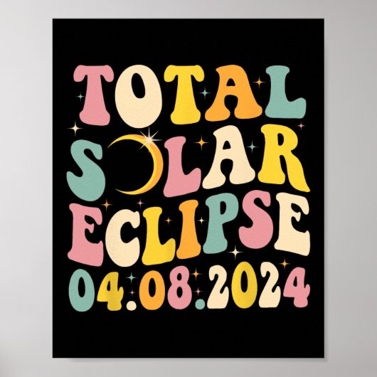 総太陽の食2024レトロ太陽のEclipse男性W ポスター (正面)