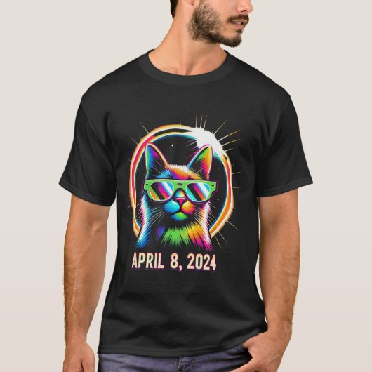総太陽の食2024年4月8クール日Cat太陽の E Tシャツ (正面)