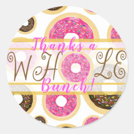 総感謝してい房ピンク&ブラウンドーナツパーティー ラウンドシール