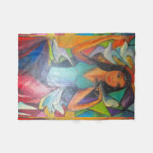 総括的なカラフルのステンドグラス優美なマドンナ フリースブランケット (正面(横))