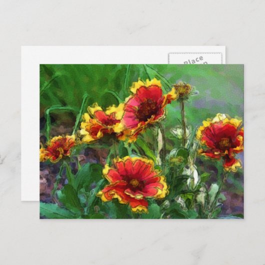 総括的な花の水彩画の郵便はがき ポストカード (正面/裏面)