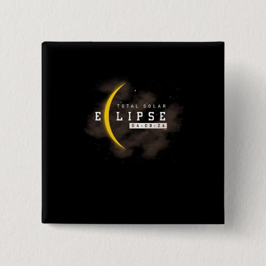 総日食のAnnularity食の月 缶バッジ (正面)