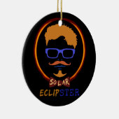 総日食2017年のおもしろいなヒップスターのカスタムの文字 セラミックオーナメント (右)