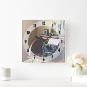 総本店のヴィンテージの20年代のタイプライター スクエア壁時計 (ホーム)