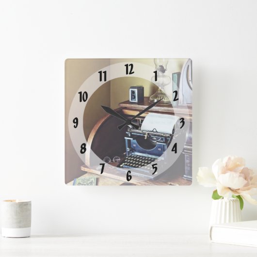 総本店のヴィンテージの20年代のタイプライター スクエア壁時計 (ホーム)