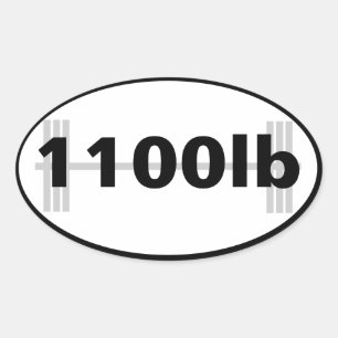 総楕円形のステッカーをpowerlifting 1100lb 楕円形シール