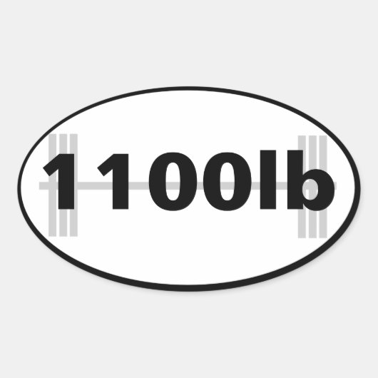 総楕円形のステッカーをpowerlifting 1100lb 楕円形シール (正面)