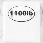 総楕円形のステッカーをpowerlifting 1100lb 楕円形シール (バッグ)