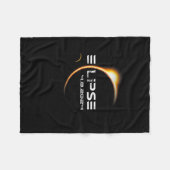 総4.08.2024皆既食太陽の2024 フリースブランケット (正面(横))
