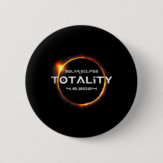 総4.08.2024皆既食太陽の2024 缶バッジ (正面)