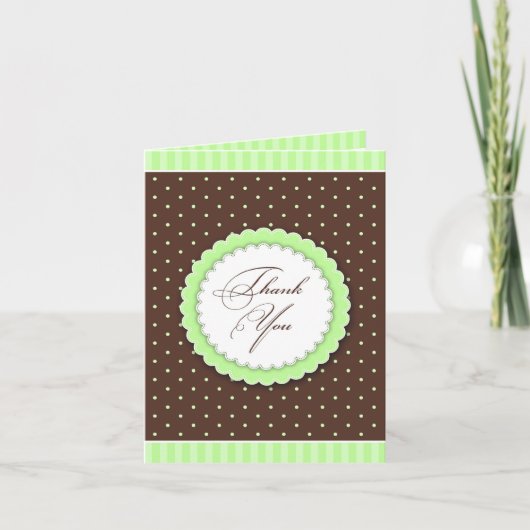 緑あなたまたはブラウンカードを感謝していして下さい サンキューカード (正面)