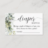 緑おむつラッフルチケットベビーシャワー プレイスカード (正面)