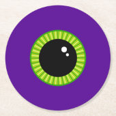 緑おもしろいと紫の怪物 ラウンドペーパーコースター (正面)