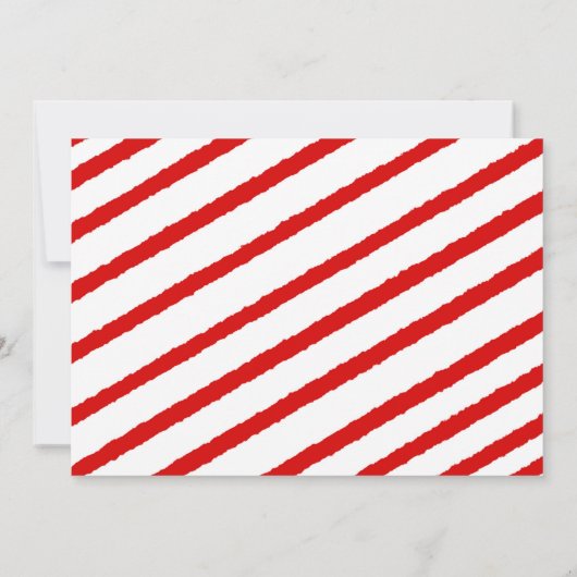 緑おもしろいと赤の小妖精や小人誕生日パーティーフォト 招待状 (裏面)