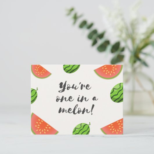 緑おもしろいと赤スイカ ポストカード (スタンド正面)