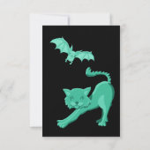 緑おもしろいのハロウィンの誕生日カスタム サンキューカード (裏面)