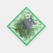 緑おもしろいのヤシの紙のナ離れプキン付きヒッポ スタンダードランチョンナプキン (角)