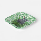 緑おもしろいのヤシの紙のナ離れプキン付きヒッポ ペーパープレート (傾斜あり)