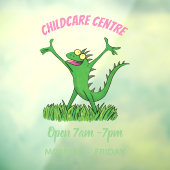 緑おもしろいの微笑みイグアナ ウィンドウサイン (シート3)