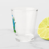 緑おもしろいの微笑みイグアナ ショットグラス (右)