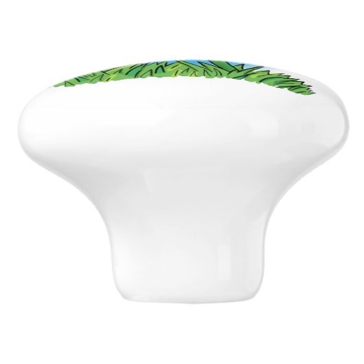 緑おもしろいの微笑みイグアナ セラミックノブ (側面)