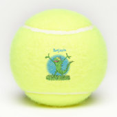 緑おもしろいの微笑みイグアナ テニスボール (裏面)