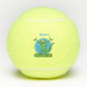 緑おもしろいの微笑みイグアナ テニスボール (正面)