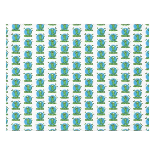 緑おもしろいの微笑みイグアナ テーブルクロス (正面(横))