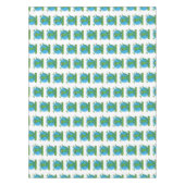 緑おもしろいの微笑みイグアナ テーブルクロス (正面)