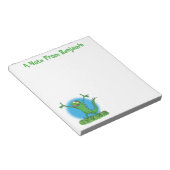 緑おもしろいの微笑みイグアナ ノートパッド (アングル)