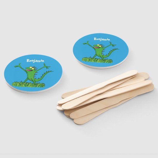 緑おもしろいの微笑みイグアナ ハンドファン (組立なし)