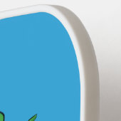 緑おもしろいの微笑みイグアナ ピックルボールラケット (左詳細)