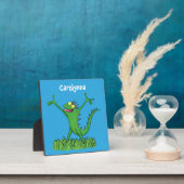 緑おもしろいの微笑みイグアナ フォトプラーク (インサイチュ)