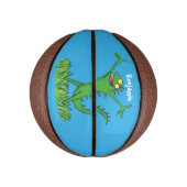 緑おもしろいの微笑みイグアナ ミニバスケットボール (縦)