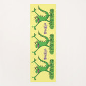 緑おもしろいの微笑みイグアナ ヨガマット (正面)