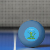 緑おもしろいの微笑みイグアナ 卓球ボール (ネット)