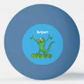 緑おもしろいの微笑みイグアナ 卓球ボール (裏面)