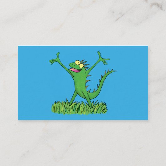 緑おもしろいの微笑みイグアナ 名刺 (裏面)