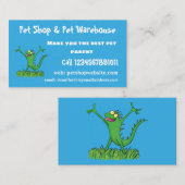 緑おもしろいの微笑みイグアナ 名刺 (正面/裏面)