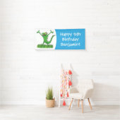 緑おもしろいの微笑みイグアナ 横断幕 (インサイチュ)