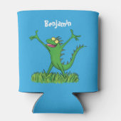 緑おもしろいの微笑みイグアナ 缶クーラー (裏面)