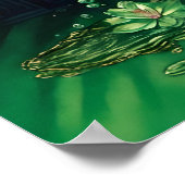 緑おもしろいの浴槽のゼブラ ポスター (角)