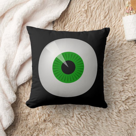 緑おもしろいの漫画モンスターアイボール枕 クッション (ブランケット)