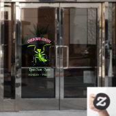 緑おもしろいの祈マンティス漫画イラストレーション ウィンドウサイン (オフィスドア)