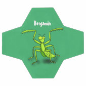 緑おもしろいの祈マンティス漫画イラストレーション サッカーボール (フラット)