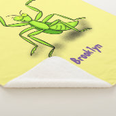 緑おもしろいの祈マンティス漫画イラストレーション シェルパブランケット (3/4)