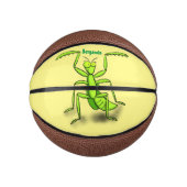 緑おもしろいの祈マンティス漫画イラストレーション ミニバスケットボール (正面)